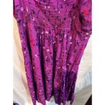 Gap  Purple Floral Smocked Midi Dress Spaghetti Straps Casual Size Medium Photo 6