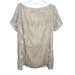 Anthropologie  Floreat Champagne Beige Crinkled Crushed Velvet Shirt Mini Dress S Photo 2