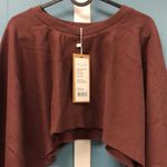 Nigama Sol burgundy crop kimono sweatshirt‎ 100% cotton oversized XS Red Photo 2
