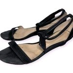 Alexandre Birman 40 Black Suede Bali Atena Clarita Tie Ankle Mini Wedge Sandals Photo 0