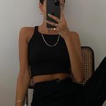 Princess Polly Black Crop Tank Photo 0