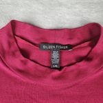 Eileen Fisher  Mock Neck Single Slit Tunic Dress Top Blouse Maroon Size L Large Photo 2