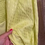 EXPRESS  Neon Yellow Satin Jacquard Balloon Sleeve Bodysuit, S NWT Photo 5