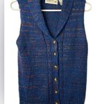 Orvis  Women's Blue and Orange Sweater Vest Photo 0