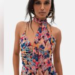 For Love & Lemons Velour Dress +Scarf to Match Revolve Exclusive Abstract NWT Photo 4