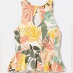 Matilda Jane Floral Peplum Tankini Swim Top Women’s Large L Tropical Photo 1