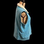 L.L. Bean aqua fleece lined zip front vest size large Blue Photo 2