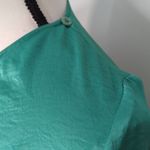 Sally LaPointe Crinkle Satin Scarf Neck Top | SIZE 2 Green Photo 10