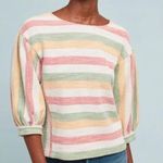 Current Air Anthropologie Women's Abilene Striped Balloon Sleeve Top Small Photo 0
