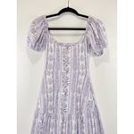 Smith & Quinn Womens Dress Purple Maxi Floral Puff Sleeve Tiered A Line Boho XS Photo 5