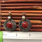 Chico's Chico’s Earrings Red Enameled Silver-tone Post Photo 4