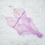 Victoria's Secret Just Sexy Lingerie Pastel Lavender Lace Strappy Bodysuit Photo 4