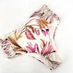 Tinibikini NWT  High Waisted Caged Strappy White Floral Pink Bikini Bottoms Small Photo 1
