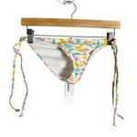 Beach Riot White Multicolor Basel Abstract Print String Tie Bikini Bottoms L Photo 0