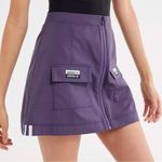 Adidas Purple Reveal Your Voice Ripstop Zip-Front Mini Skirt Size Small Photo 2