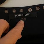 Sugar Lips  Womens Black Lace Up Bronze Detailed Polyester Blouse. Size Small Photo 3