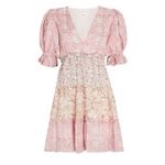 Saylor  Leigha Puff Sleeve Floral Pink Mini Dress Photo 1