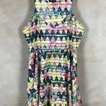 Floral Diamond Laser Cut Asymmetrical Dress NWT XL Photo 2
