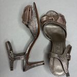 AGL Attilio Giusti Leombruni Women's Metallic Bow Ankle Strap Heels Size 38 Gold Photo 11