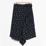 & Other Stories & Other Stories Tropical Floral Print Ruffle Wrap Midi Skirt Navy Multi Size 10 Photo 2