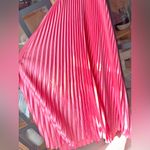 Amazon  pleated maxi dress halter satin coral bright neon open back strappy Photo 6