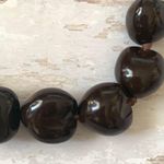 Vintage Retro Chunky Wood Necklace Bohemian Boho Natural Statement Jewelry Brown Photo 1