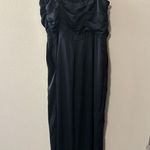 Ramy Brook  Black Satin Ezra Jumpsuit size 8 wide leg designer classic piece Photo 4