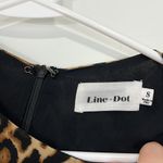 Line and Dot Small Brown and Black Leopard Animal Print Short Sleeve Shift Dress Photo 4