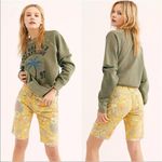 Free People Alani Printed Cut Off Shorts Banana Size 25 NWT Photo 1