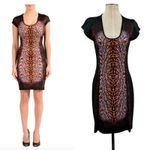 Just Cavalli  Dress Sheath Leopard Animal Print Short‎ Sleeve Black Size 44 US 8 Photo 1
