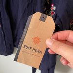 Ruff Hewn Navy Blue Embroidered Jacket Cardigan Boho Eclectic Size Petite M Photo 8