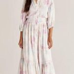 Z Supply  Tanya Blurred White Pink Floral Button Front Maxi Dress Size Small Photo 0