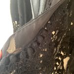 Ombré infinity scarf and crochet Scarf with sheer mesh Black Photo 3