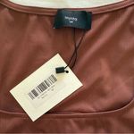 NEW MYNTA Ribbed Long Sleeve Bodysuit Brown Size Medium Petite NWT Photo 5