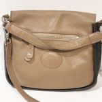 Roots  Brown Blue Soft Pebbled Leather Crossbody Bag Photo 4
