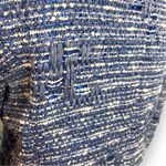 Sandro  Blue Fringe Tweed Distressed Lined Hook Up Jacket Top Size 36 Photo 5