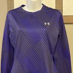 Under Armour  Women’s Purple/Gray HeatGear Long Sleeve Striped Pullover-large Photo 2