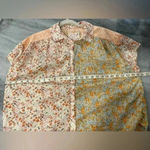 American Eagle  Resort Shirt Floral Color Block Oversized Breathable Cap Size XS Photo 5