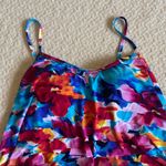 Aqua Green size 12 rufle floral print swinsuit Photo 3