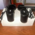 Nine West NEW  Vintage 90s Leather Black White Two Tone Chunky Block Heel Sandals Photo 8