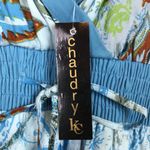 NWT Chaudry Women’s Boho Paisley Print Smocked Faux Wrap Tiered Tank Midi Dress Blue Photo 8