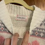 Vintage Chic Cream and Pink Floral Sweater Size L Photo 3