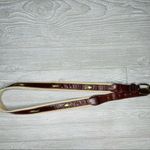 Brighton  leather and brass fish embellished belt on woven cotton Photo 1