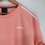 Adidas Glo Pink White Sweatshirt size Medium Crew Neck Long Sleeves NWT Stripes Photo 7