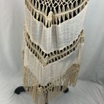 Rue 21  Tan Boho Crochet Fringe Vest woman’s size medium Photo 5