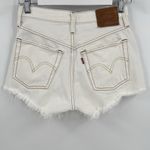 Levi's Premium 501 Shorts Ivory Cut Off Button Fly Jean Denim Women’s Size 25 Photo 5