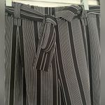 Adrienne Vittadini  Wide-Leg Black White Striped Palazzo Pants Flowy Office Sz 6 Photo 3