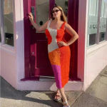 Mara Hoffman NWOT Pomelo Sloane Dress Red Multicolor Size Small Photo 9