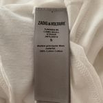 Zadig & Voltaire Women’s Tunisien Skull Strass Beaded Henley White Cotton Top Photo 12