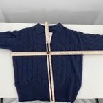 Urban Coco  Navy Blue Cable Knit Collared Polo Sweater womens Size L Photo 6